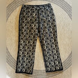 Worthington Black Lace Overlay Pants Size 14
